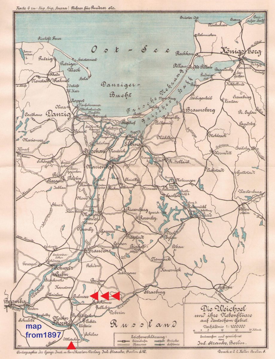 Culmsee Karte 1897 Weichsel Vistula rowing