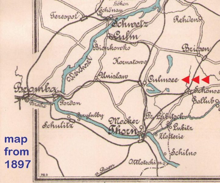 Culmsee Karte 1897 Weichsel Vistula rowing cut