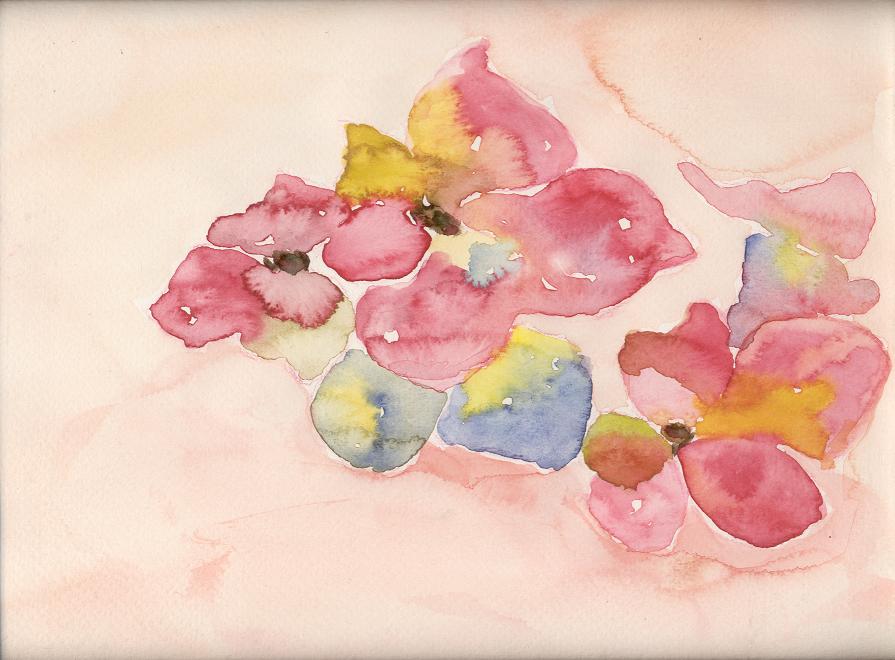 Aquarell-Blten in Rot / Aquarelle blooms in red / Fleurs aquarelle en rouge     von / by / de   M.H.K.