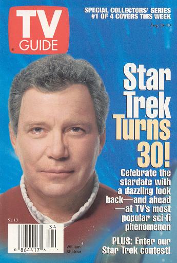 William Shatner  cover     -     return to miniatures survey of this TV Guide's special collectors' series