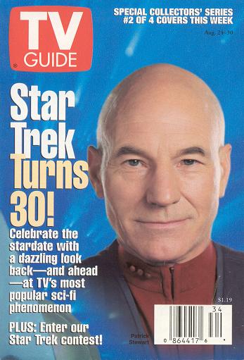 Patrick Stewart  cover     -     return to miniatures survey of this TV Guide's special collectors' series