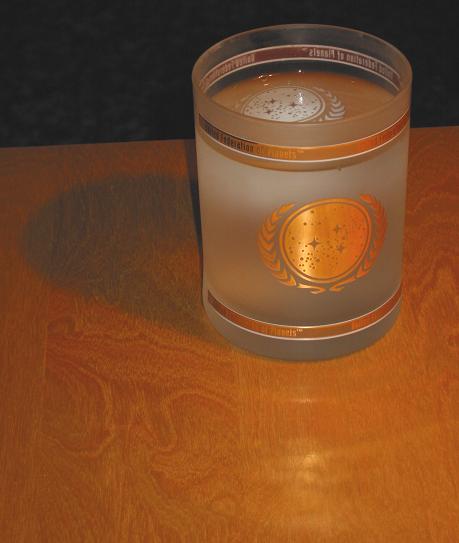 "Star Trek"  glass  with seal from   "United Federation of Planets"