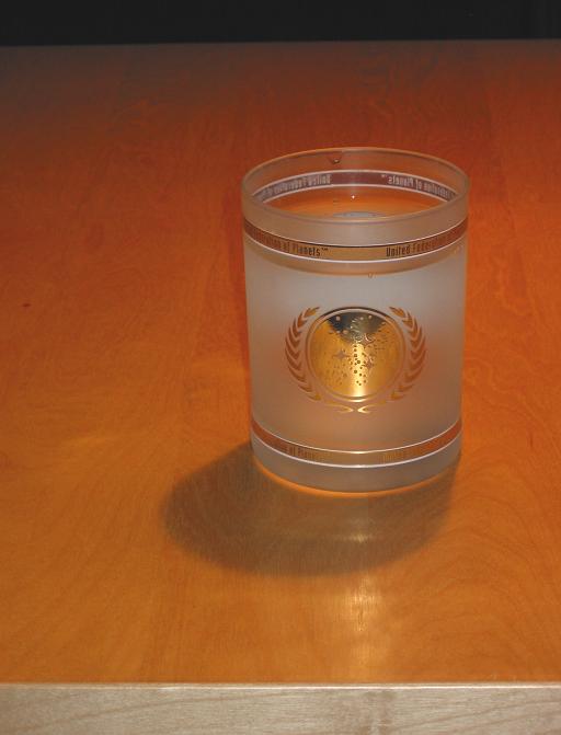 "Star Trek"  glass  with seal from   "United Federation of Planets"