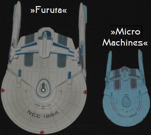 size comparison of "Furuta" and "Micro Machines" model   U.S.S. RELIANT NCC-1864