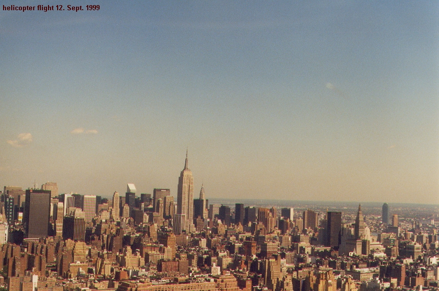 New York 1999 helicopter flight Empire State Building